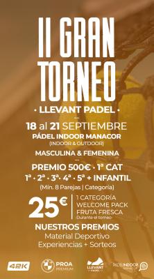 poster torneo II GRAN TORNEO LLEVANT PÁDEL