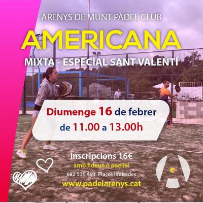 poster del torneo AMERICANA MIXTA - ESPECIAL SAN VALENTÍ