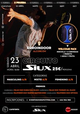 poster del torneo 2ª PRUEBA CIRCUITO SIUX 2022 - SÁBADO 23 ABRIL & EUROINDOOR