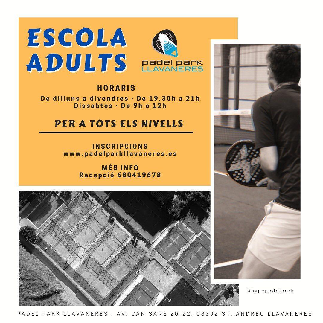 cartel clases de padel ESCOLA D'ADULTS