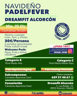 poster del torneo NAVIDEÑO PADEL FEVER - ABIERTO A PAREJAS MASC, FEM Y MIXTAS
