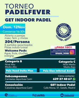 poster del torneo ¡ÚLTIMAS PLAZAS! - CATEGORÍAS B Y C (ABIERTO A PAREJAS MASCULINAS, FEMENINAS Y MIXTAS)