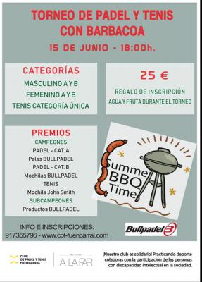 poster del torneo TORNEO DE PÁDEL Y TENIS CON BARBACOA