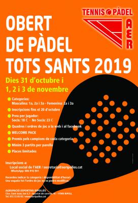 poster torneo OBERT DE PADEL TOTS SANTS 2019