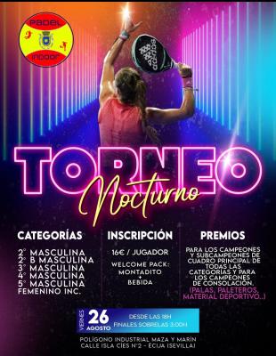 poster del torneo TORNEO NOCTURNO PADEL INDOOR ÉCIJA