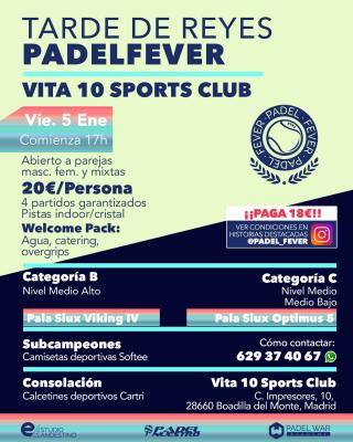 poster del torneo TARDE DE REYES P.F - ABIERTO A PAREJAS MASC, FEM Y MIXTAS