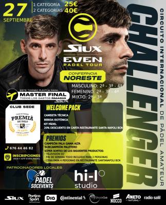poster del torneo 1ER CHALLENGER EVEN PÁDEL PREMIÀ DE DALT