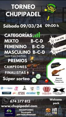poster del torneo TORNEO CHUPIPADEL 