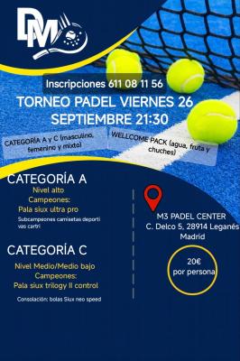 poster del torneo TORNEO PÁDEL DANI MARTÍN