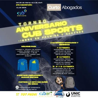 poster del torneo TORNEO ANIVERSARIO CURTO ABOGADOS CUB SPORTS CENTRE