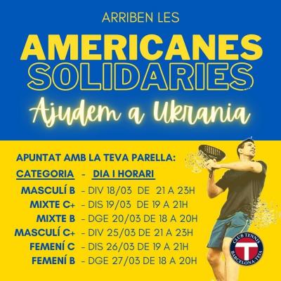 poster del torneo AMERICANES SOLIDÀRIES AJUDEM A UCRAÏNA