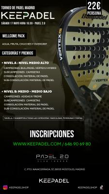 poster del torneo KEEPADEL MAYO & PADEL 2.0