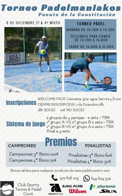 poster del torneo TORNEO PADELMANIAKOS MIXTO