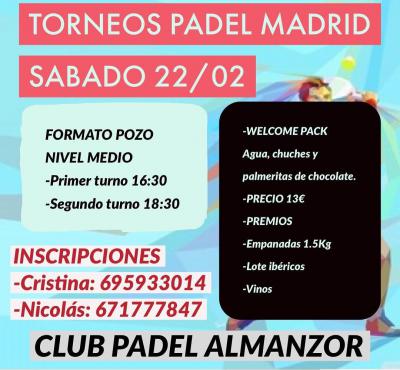 poster del torneo POZO TORNEOS_PADELMADRID