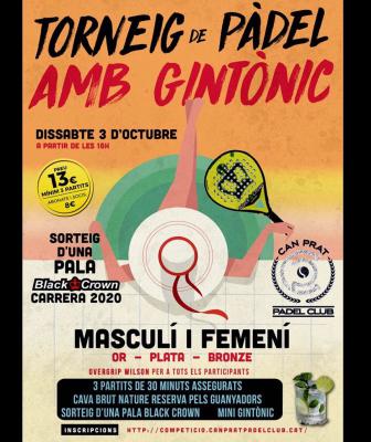 poster del torneo TORNEIG DE PADEL AMB GINTÓNIC