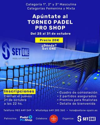 poster torneo TORNEO PÁDEL PRO SHOP