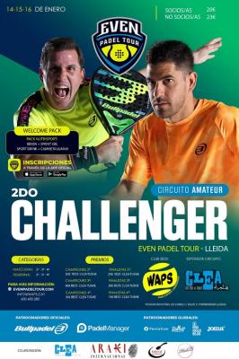 poster del torneo 2DO CHALLENGER EVEN PADEL TOUR LLEIDA