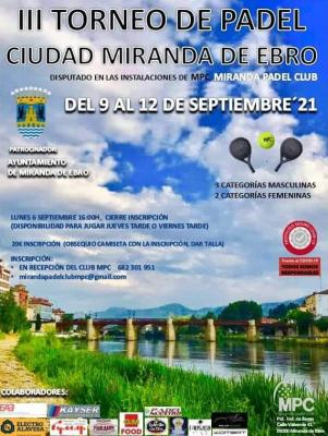 poster del torneo III TORNEO DE PÁDEL CIUDAD DE MIRANDA DE EBRO