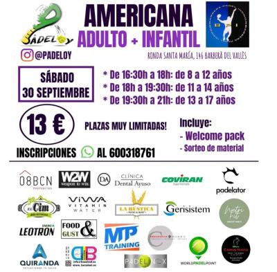 poster del torneo AMERICANA PADELOY - ADULTO + INFANTIL