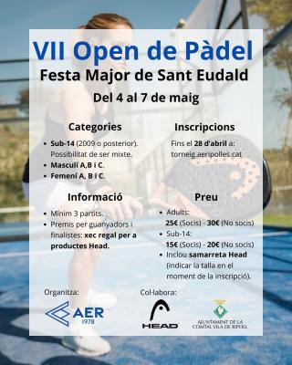 poster torneo VII OPEN DE PÀDEL FESTA MAJOR SANT EUDALD ´23