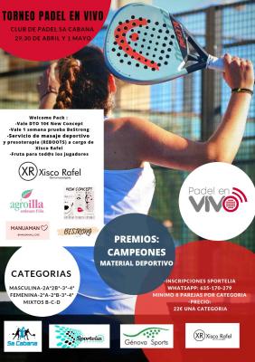 poster del torneo TORNEO PÁDEL EN VIVO VERANO
