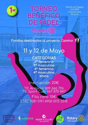 poster del torneo 1er TORNEO BENÉFICO DE PADEL ROTARACT