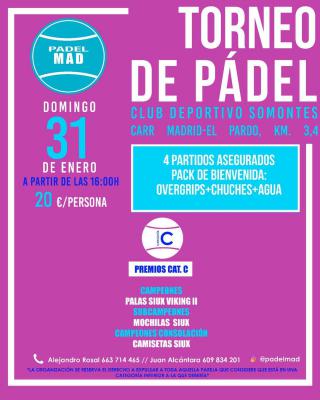 poster del torneo TORNEO DE PADEL