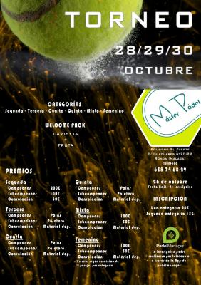 poster del torneo TORNEO MASTERS PÁDEL INDOOR