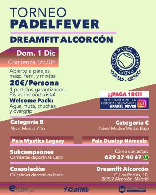 poster del torneo TORNEO PADEL FEVER - CATEGORÍAS B Y C