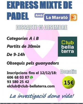 poster del torneo EXPRESS MIXTE AMB LA MARATÓ
