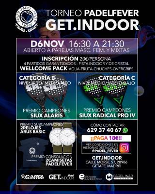 poster del torneo TORNEO PADEL FEVER - CATEGORÍAS B Y C (ABIERTO A PAREJAS MASCULINAS, MIXTAS Y FEMENINAS)