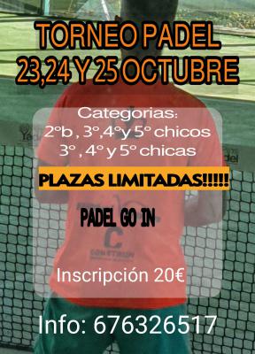 poster del torneo TORNEO DE PADEL