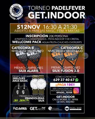 poster del torneo TORNEO PADEL FEVER - CATEGORÍAS B Y C (ABIERTO A PAREJAS MASCULINAS, MIXTAS Y FEMENINAS)