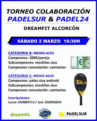 poster del torneo TORNEO COLABORACIÓN PADEL24 & PADELSUR CAT B Y C