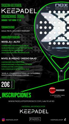 poster del torneo TORNEO KEEPADEL SABADO 7 OCTUBRE & EUROINDOOR