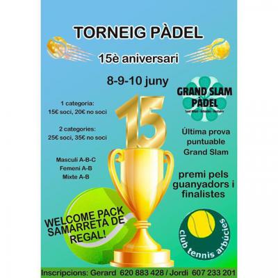 poster del torneo TORNEIG 15è ANIVERSARI