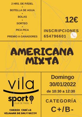 poster del torneo AMERICANA MIXTA796601 VILASPORT 30-1-22