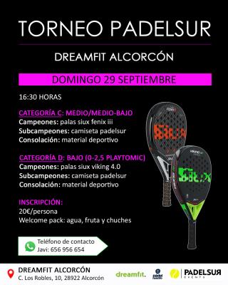 poster del torneo TORNEO PADELSUR CATEGORIAS C: MEDIO/MEDIO-BAJO Y D: BAJO