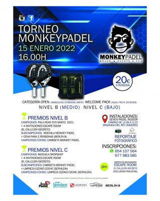 poster del torneo TORNEO MONKEY PADEL