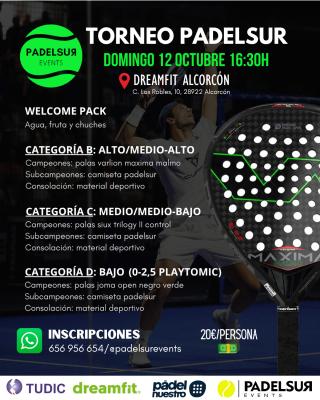 poster del torneo TORNEO PADELSUR ESPECIAL CATEGORIAS B, C Y D