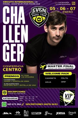 poster del torneo 1ER CHALLENGER EVEN PADEL VIP PADEL, VALLADOLID