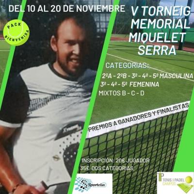 poster del torneo V MEMORIAL MIQUELET SERRA