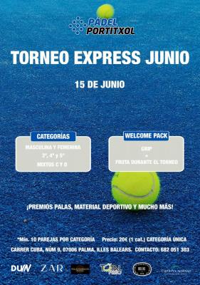 poster torneo TORNEO EXPRESS JUNIO PADEL PORTITXOL