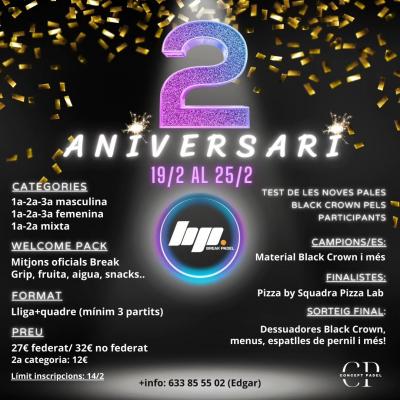poster del torneo 2ON ANIVERSARI BREAK PADEL GIRONA