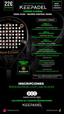 poster del torneo KEEPADEL (NIVELES A-B-C) & MADRID CENTRAL PADEL