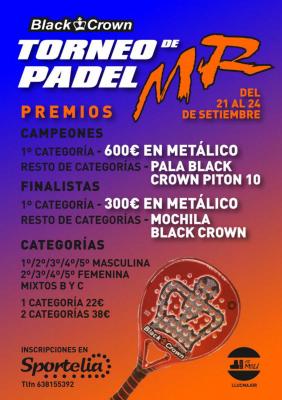 poster del torneo TORNEO DE PADEL MR