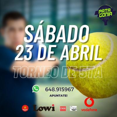 poster del torneo TORNEO DE PADEL 5ª CATEGORIA