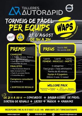 poster del torneo TORNEIG DE PÀDEL PER EQUIPS
