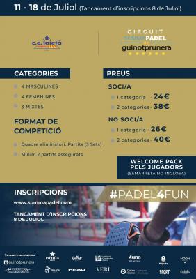 poster del torneo 4ARTA PROVA CIRCUIT SUMMAPADEL 2021