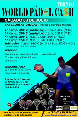 poster del torneo WORLD PADEL CASH